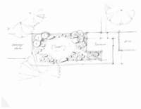 A plan of the garden design by Penn landscape architect Robert Lundgren